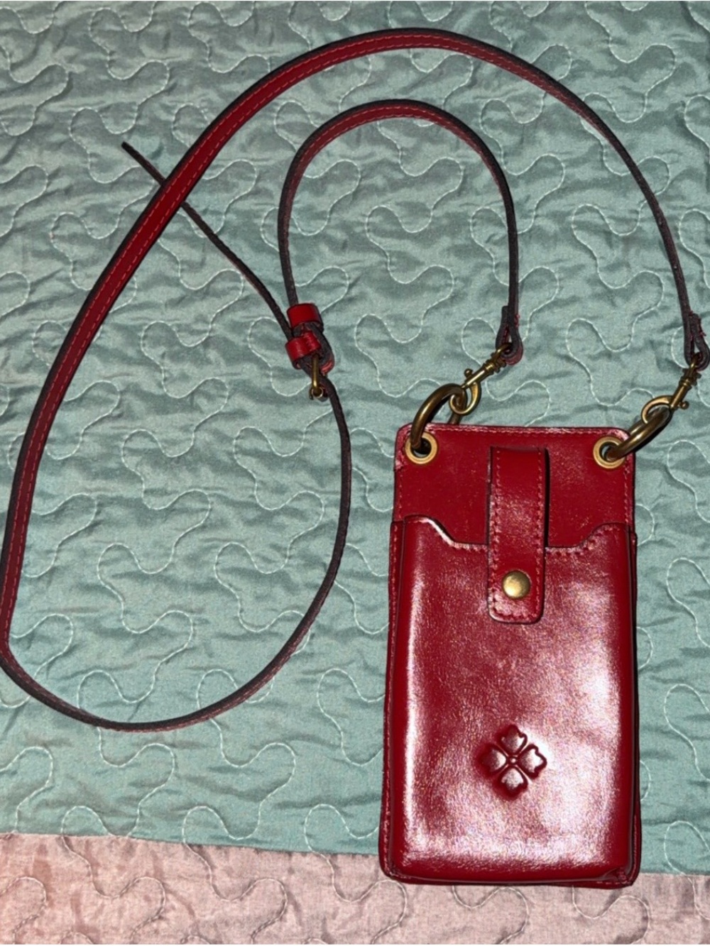Patricia NashLeather Crossbody Phone Pouch - Red
